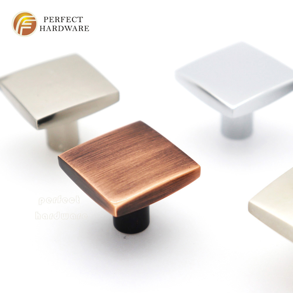 Modern Kitchen Cabinet Wardrobe Furniture  Hardware Pull Handles zinc alloy Square handle and knobs