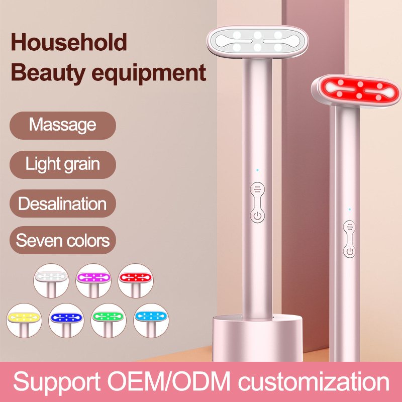 Led Ems Face Lifting Machine 7 in 1 Eye Massager Anti Wrinkle Skin Care Red Light Wand Beauty Device Face Massager