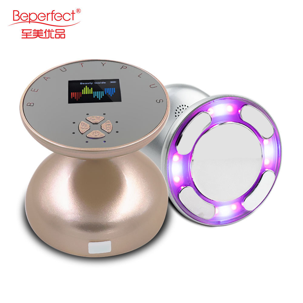 BEPERFECT Portable handheld ultrasonic LED galvanic current face personal care salon RF beauty device