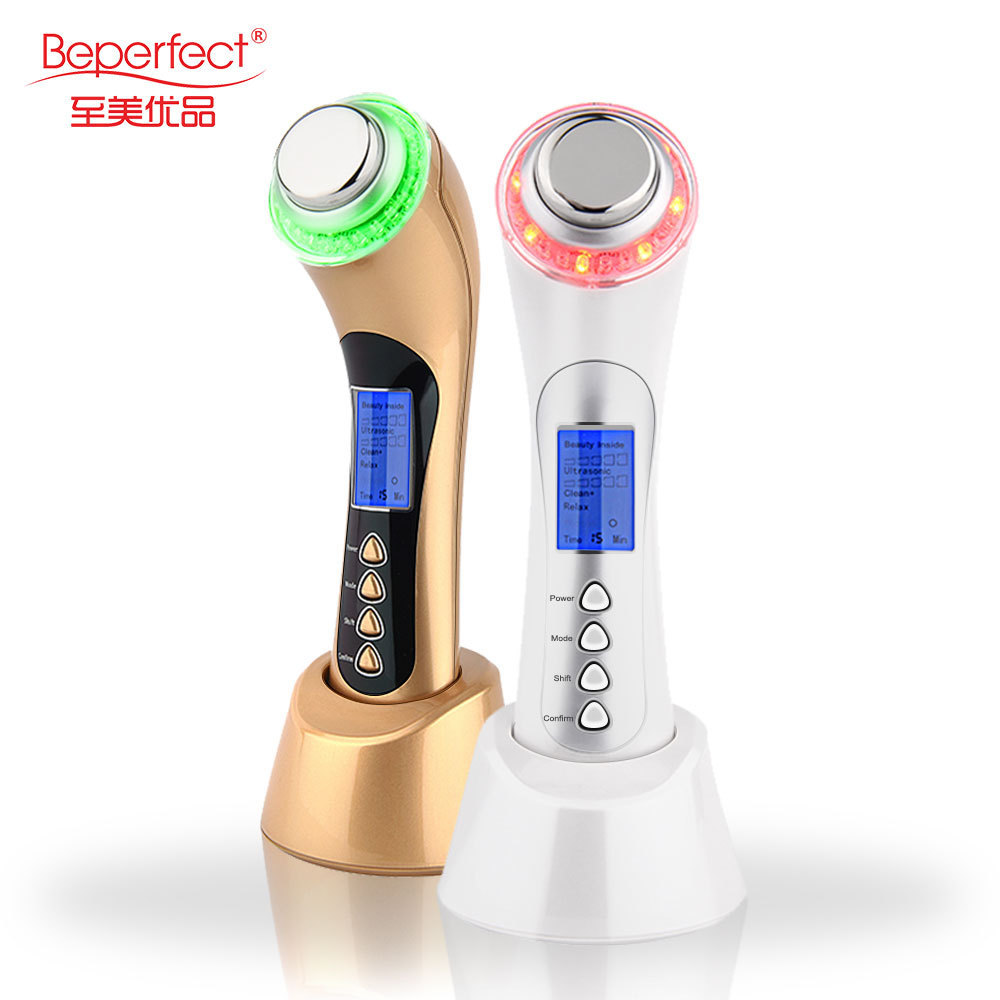 Beperfect BP-015 3 MHZ ultrasonic Galvanic Led light bio vibration facial beauty machine to increase cellular turnover