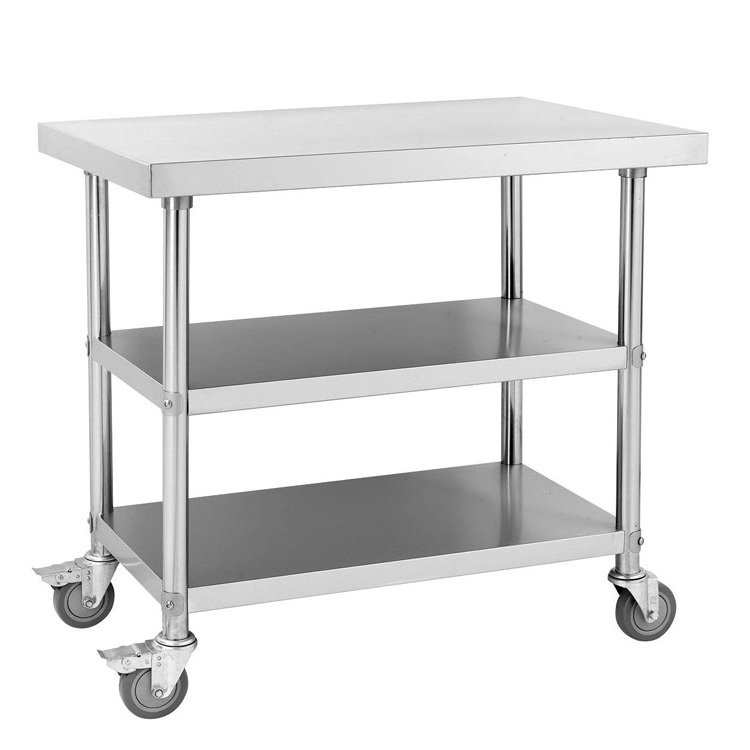 304 Stainless Steel Restaurant Work Bench / Customized  201Stainless Steel Kitchen Work Table