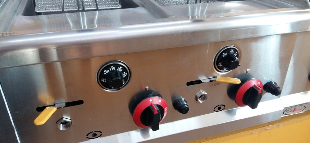 Industrial Stainless Steel Natural Gas Chips thermostat controlled deep fryer for Restaurant