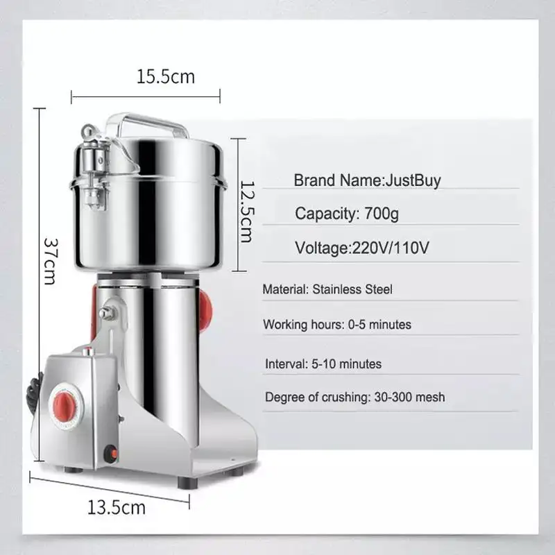 Electric 500g Powder Mill/Grain Mill Grinder/Spice Grinder Machine