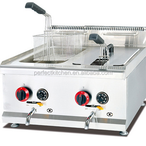 Industrial Stainless Steel Natural Gas Chips thermostat controlled deep fryer for Restaurant