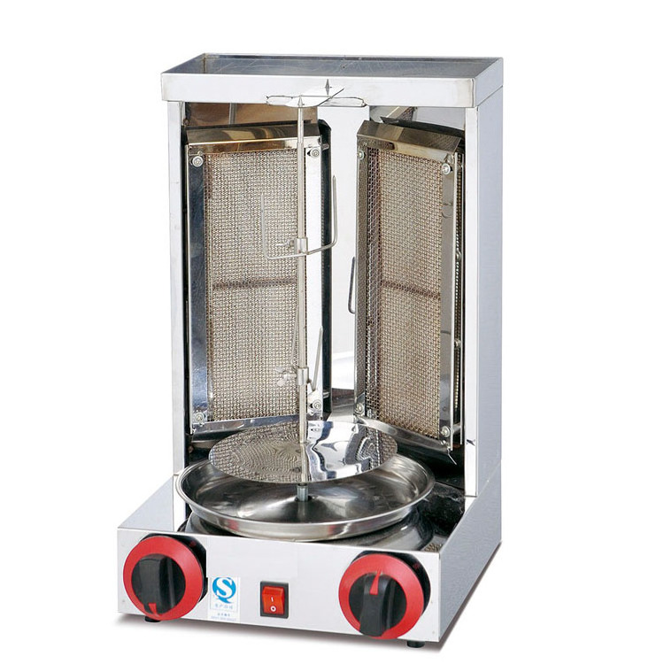 One burner Restaurant gas mini doner kebab grill / Mini LPG shawarma Machine For BBQ