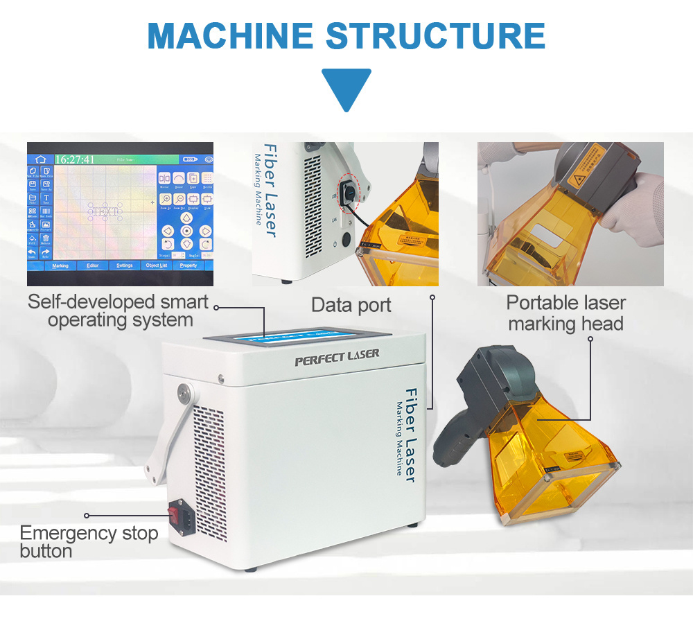 Handheld Desktop Portable 20w/30w Steel Metal Max/JPT Fiber Fibre Laser Lazer carving Marking marker Engraver Engraving Machine