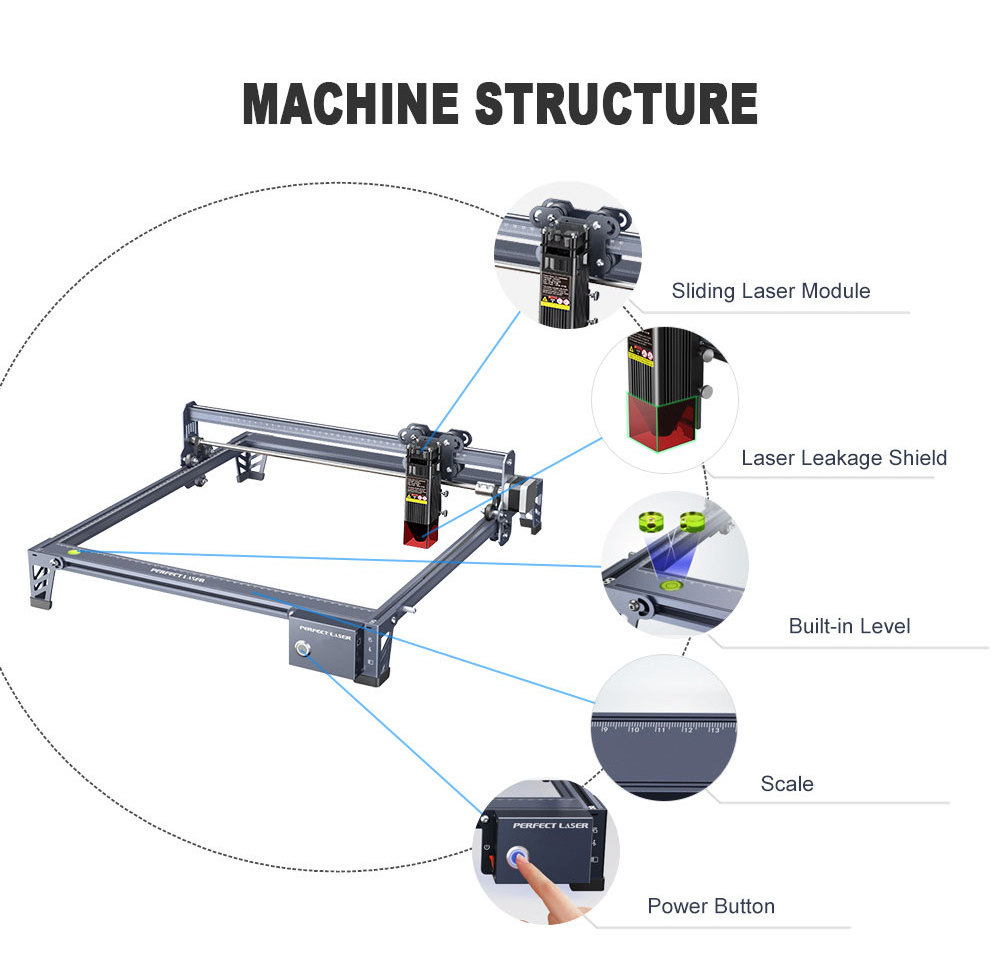 Perfect Laser 10W High Accuracy Desktop Mini Co2 Laser Engraving Machine Cutter DIY