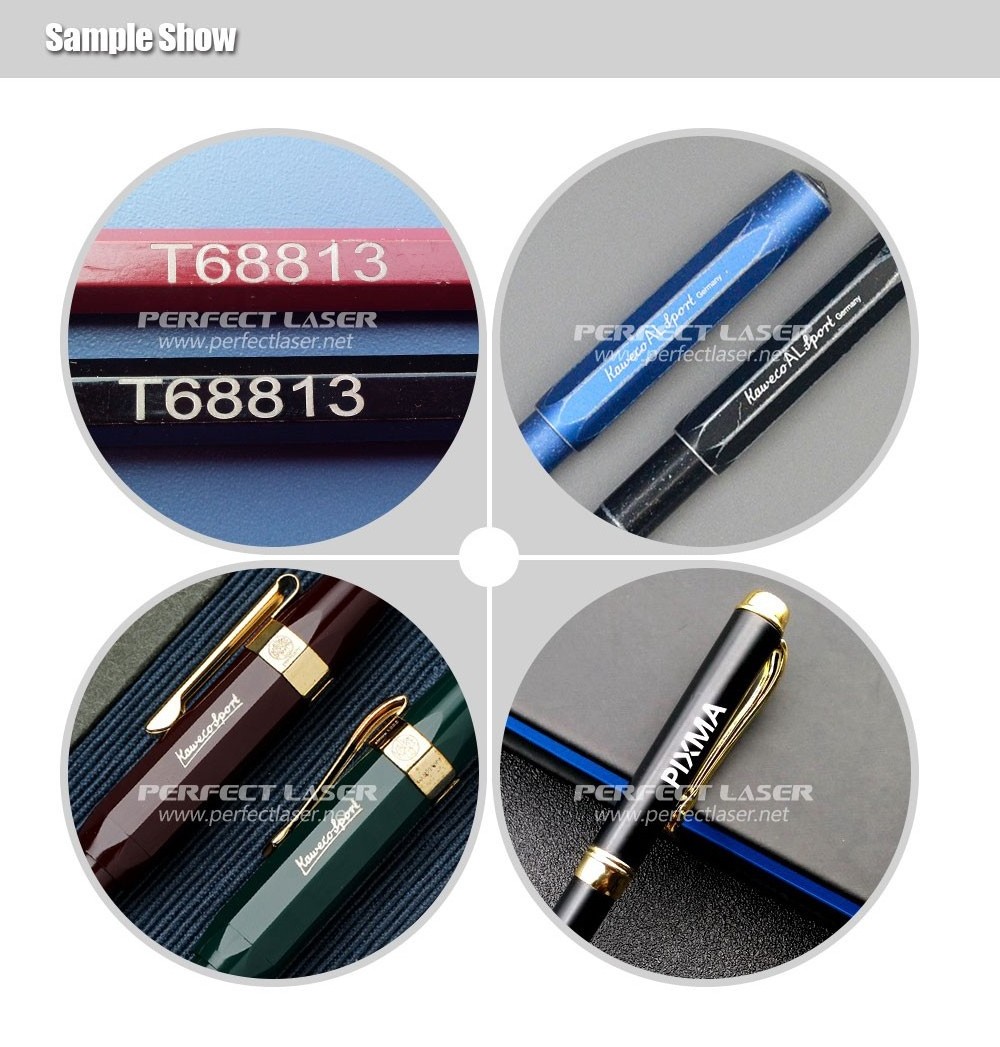 China Ball Pen Marker with Customized Conveyor Belt Metal Laser Logo Printing Marking Engraving Machine For Pens