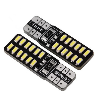 F2WORLD LED Super Bright W5w T10 3014 24smd Car Lights Led Canbus Car T10 Led Bulbs 194 168 4014 Car Side Wedge Light Automotive