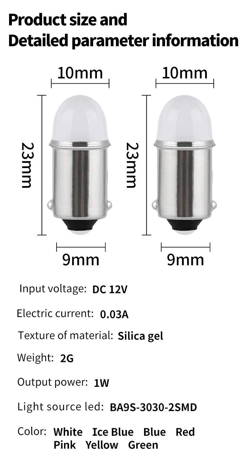 BA9S 44 47 T11 T4W Bayonet AC 6V LED Bulb Lamp Pinball Game Machine Car Signal Light Non Ghosting Anti Flickering