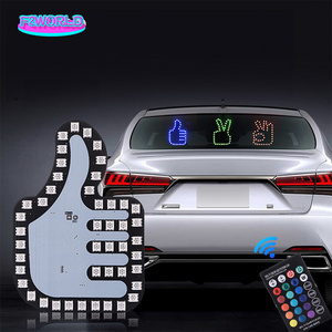 New Remote Control RGB Auto Car SUV Interior Rear Windshield LED Finger Warning Brake Gesture Light