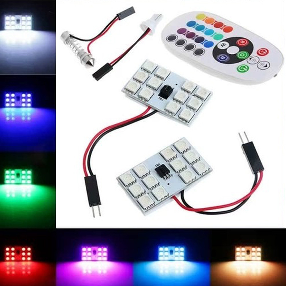 RGB Colorful 4th Generation 5050 36-SMD LED Panel Dome Light Auto Car Interior Reading Plate Lamp Roof Ceiling Interior Bulb