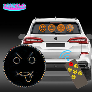 Fun Car LED Emoticon Light, With Wireless Remote Control And Multiple Adjustable Modes, Cool And Interesting Car Rear Window Dec