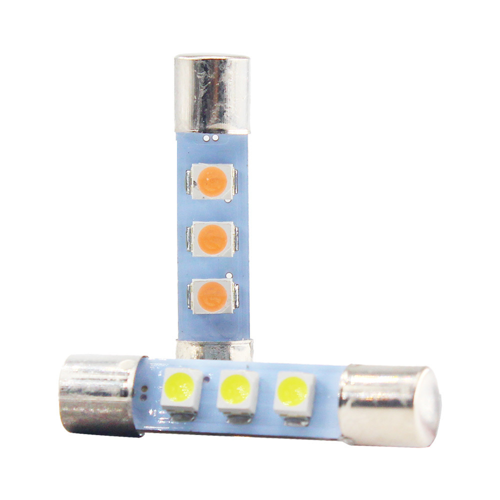 Led Bulb AC 8V Audio equipment receiver Reading License Plate Light Festoon T6.3 C5W 29mm 3 SMD 3528 1210 LED 3SMD