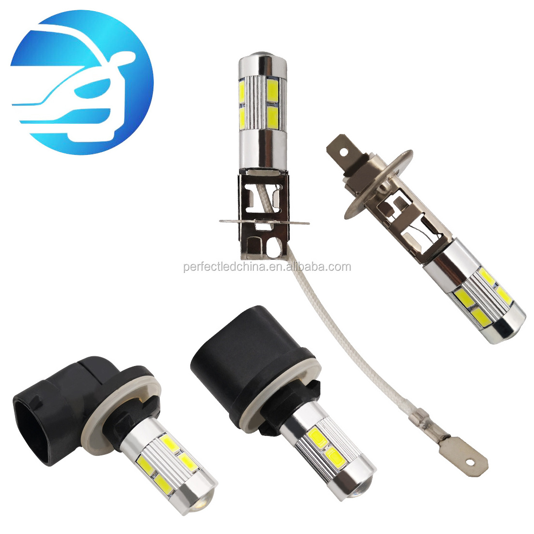 F2W high quality auto interior parts led lights H11 H7 881 H3 5630 10SMD with lens led light bulb fog light headlight