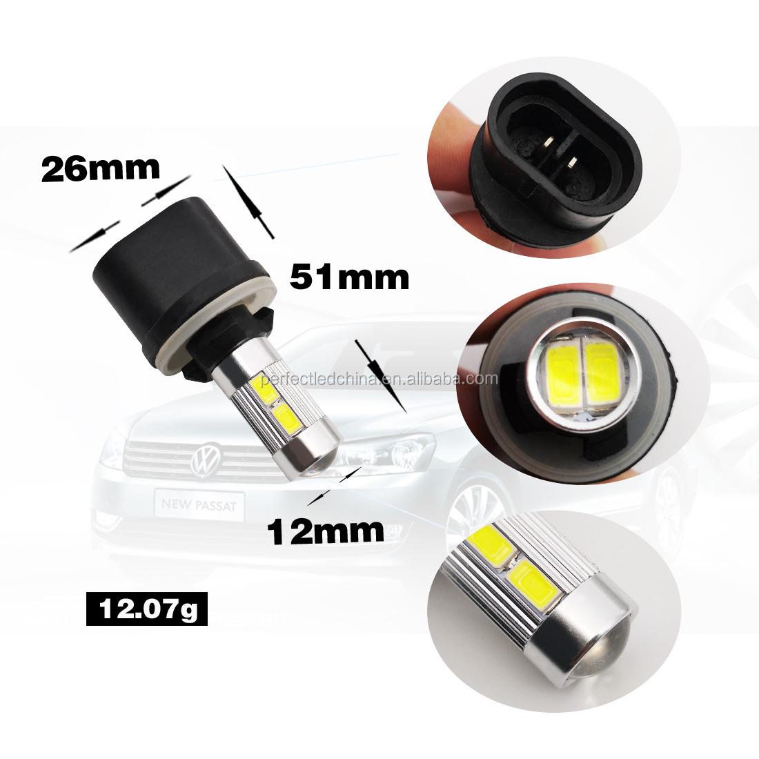 F2W high quality auto interior parts led lights H11 H7 881 H3 5630 10SMD with lens led light bulb fog light headlight