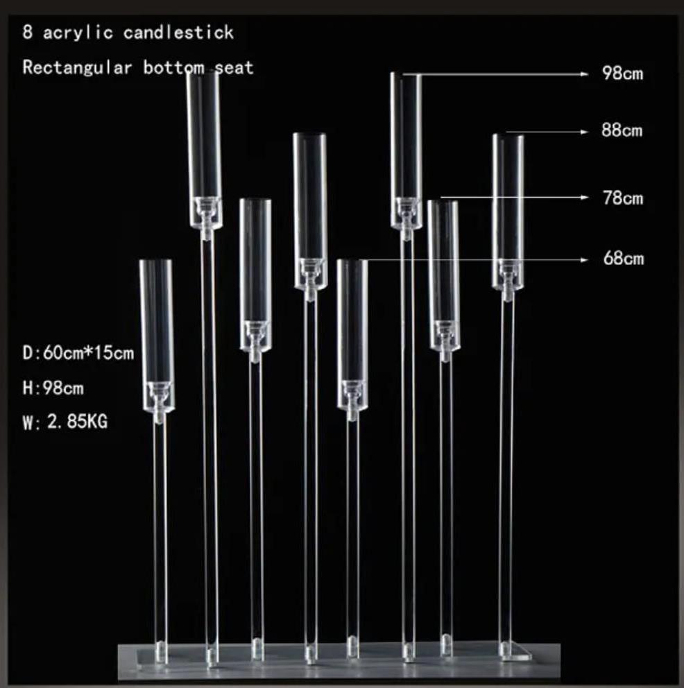 Modern Acrylic Candle Holder Wedding Candlestick for Wedding Decoration Table Centerpiece