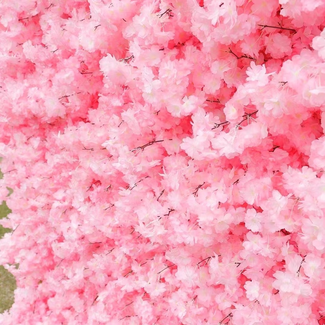 3d pink cherry blossom artificial flower artificial flower wall wedding decoration home decoration