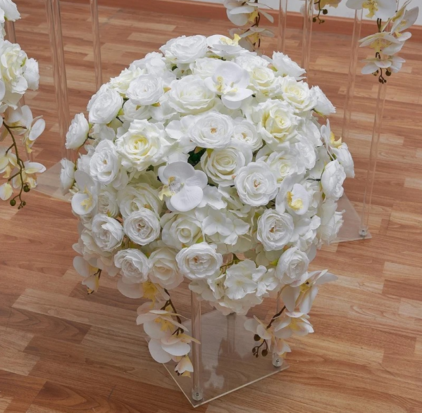 Wedding Decoration Table Flower White Flower Kissing Ball Large White Orchid Flower Ball