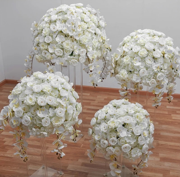 Wedding Decoration Table Flower White Flower Kissing Ball Large White Orchid Flower Ball