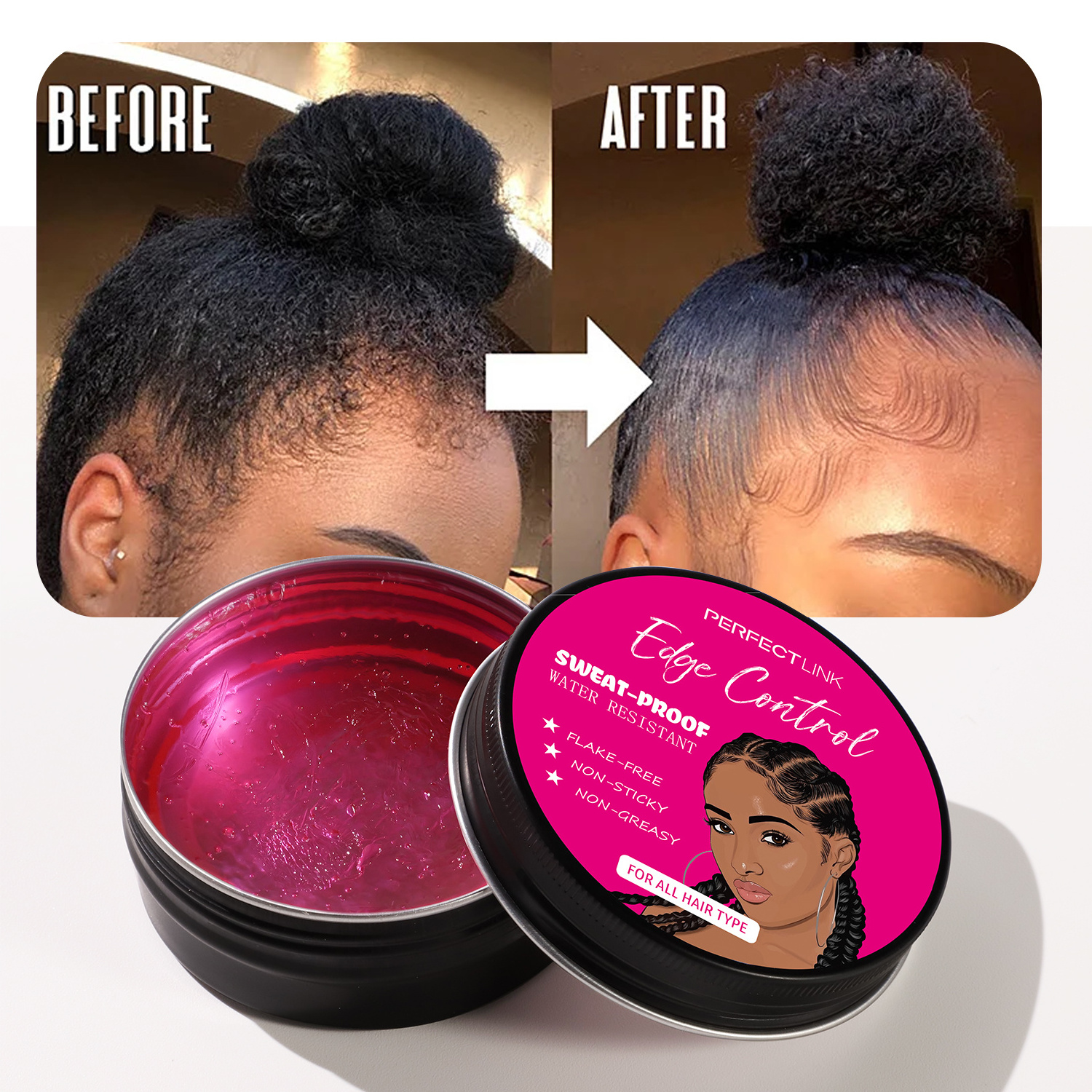 Wholesale Edge Control Customized Strong Hold Pomade Styling Braid Gel Private Label Vendor Edge Control Gel Extra Hold