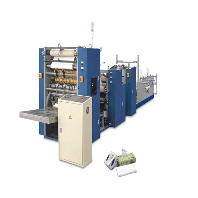 V folded 190*190mm 4 lanes towel facial tissue paper making machine factory