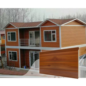 Lightweight Construction Materials Insulated Wood Grain Wall Panel Exterior Siding For Prefab House Decoration