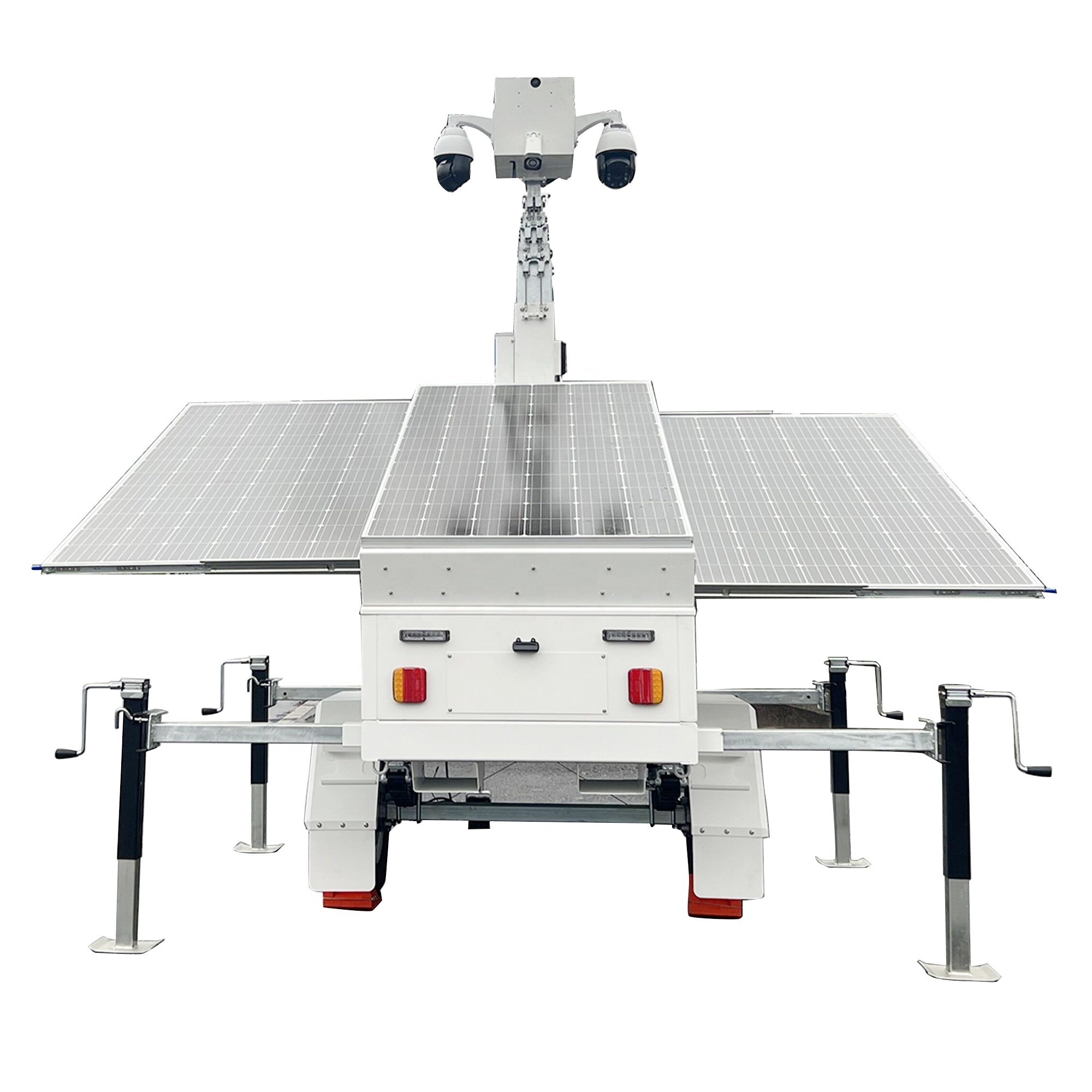 Mobile Solar CCTV Tower For Public Safety Communication Lighting HD Camera 4G Network WIFI Mobile Solar Surveillance Trailer