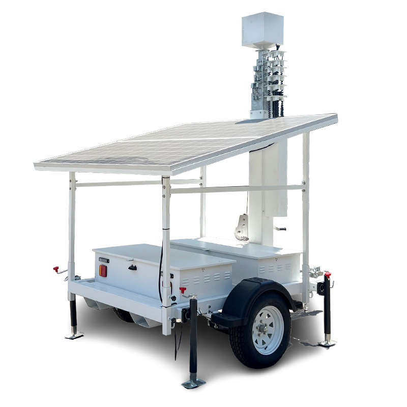 Solar Powered Mobile Surveillance CCTV PTZ Dome Cameras Trailer