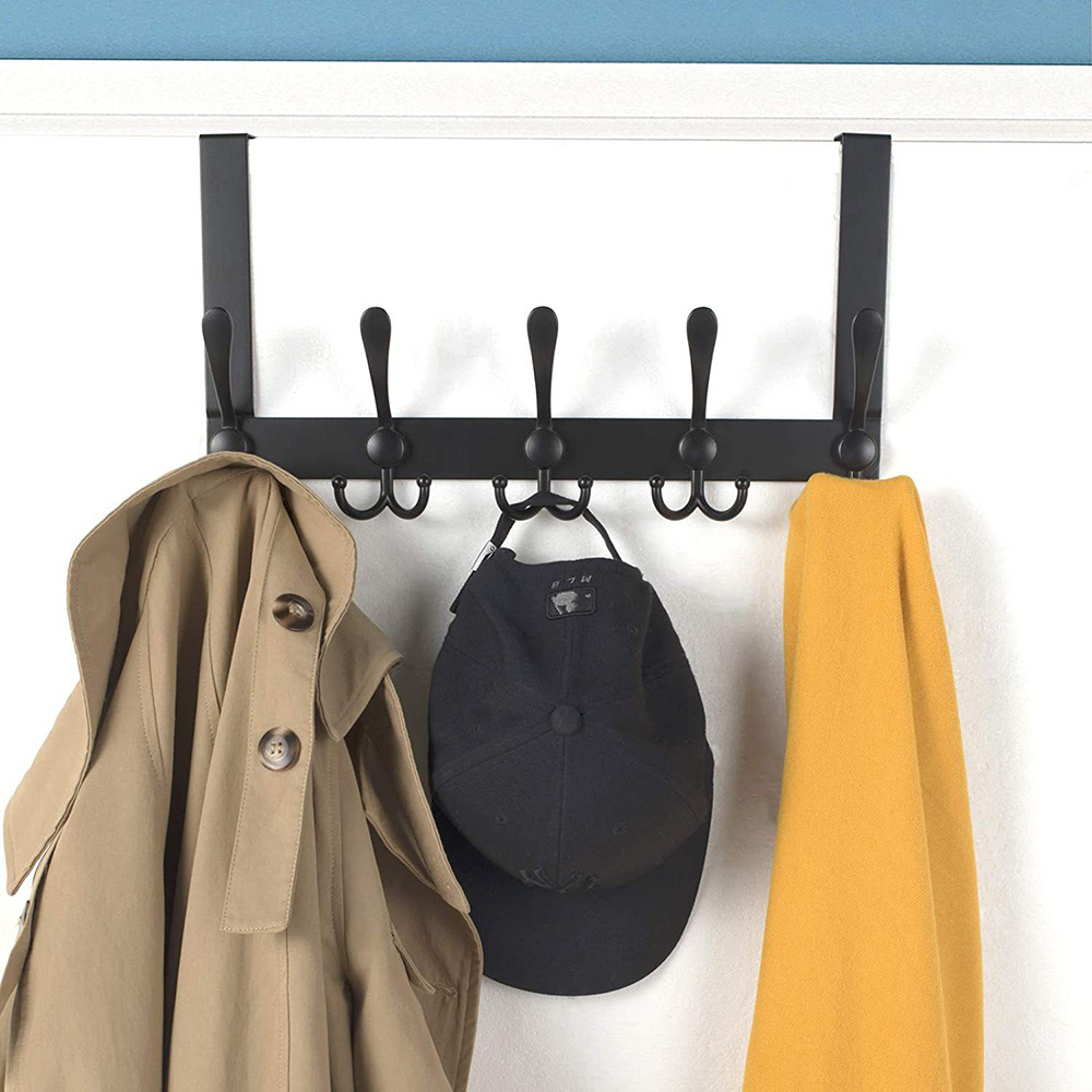 Black Stainless Steel Bathroom Door Wall Gold Hanging Coat Clothes Hook Rack Metal Hooks Rails Hanger For Home