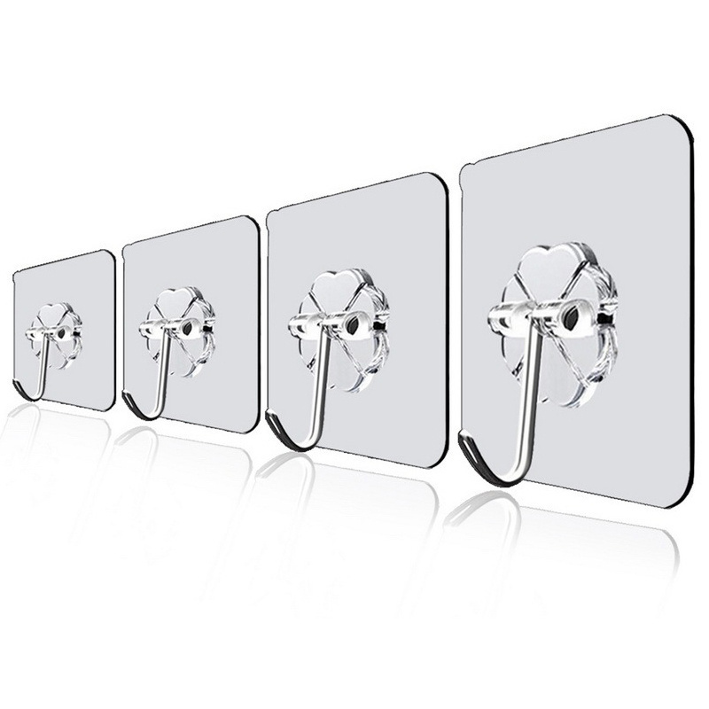 Double sided adhesive wall hooks Wall Hanger Transparent Suction Cup Sucker Hook Transparent Wall Hooks