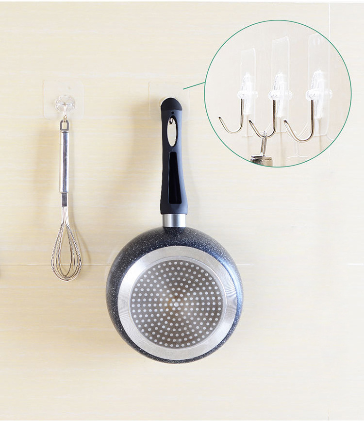 Double sided adhesive wall hooks Wall Hanger Transparent Suction Cup Sucker Hook Transparent Wall Hooks