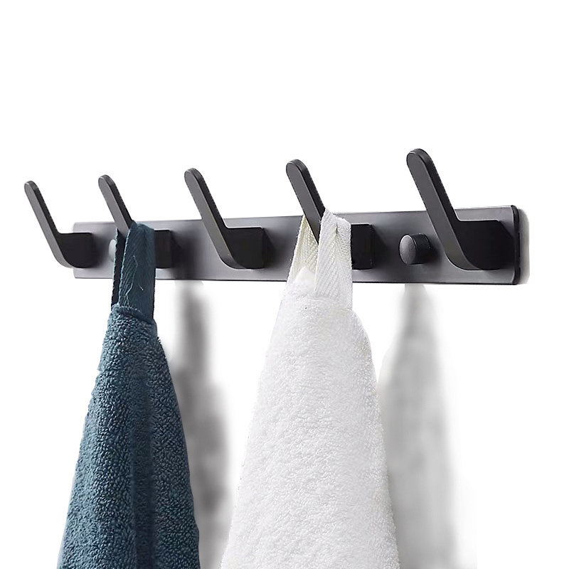 Hardware Coat Hanger Bathroom Clothes Display Towel black classic aluminium coat hooks Metal Wall shower hook for hanging