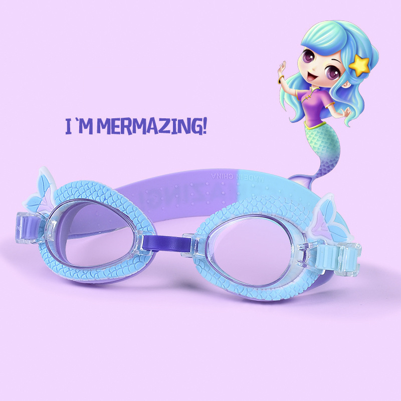 Funny Cute Cartoon Kids Silicone Swimming Goggle For Girls And Boys