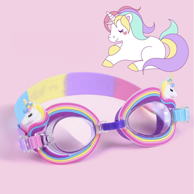 Funny Cute Cartoon Kids Silicone Swimming Goggle For Girls And Boys