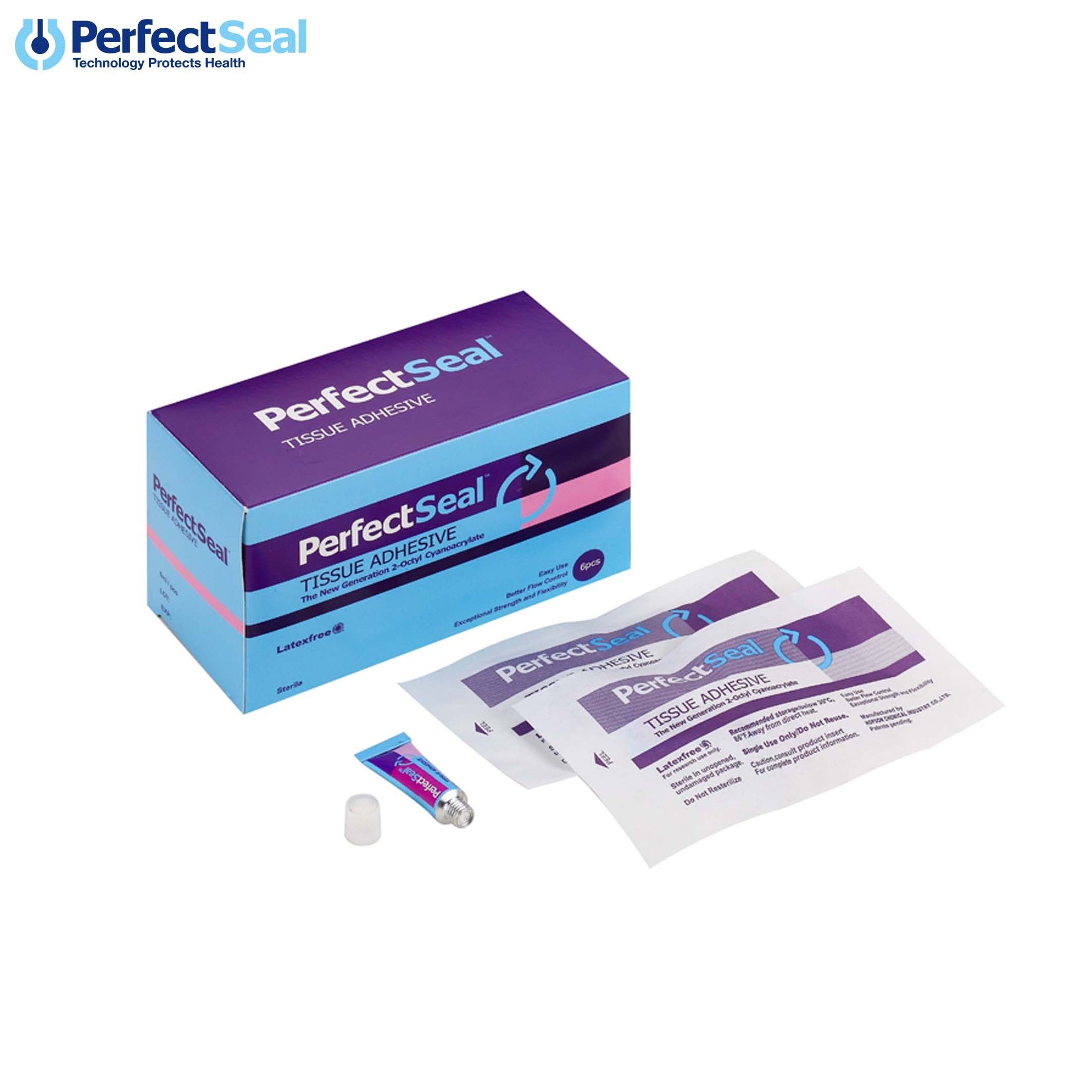 Perfectseal 2-octyl cyanoacrylate medical glue tissue adhesive blue glue