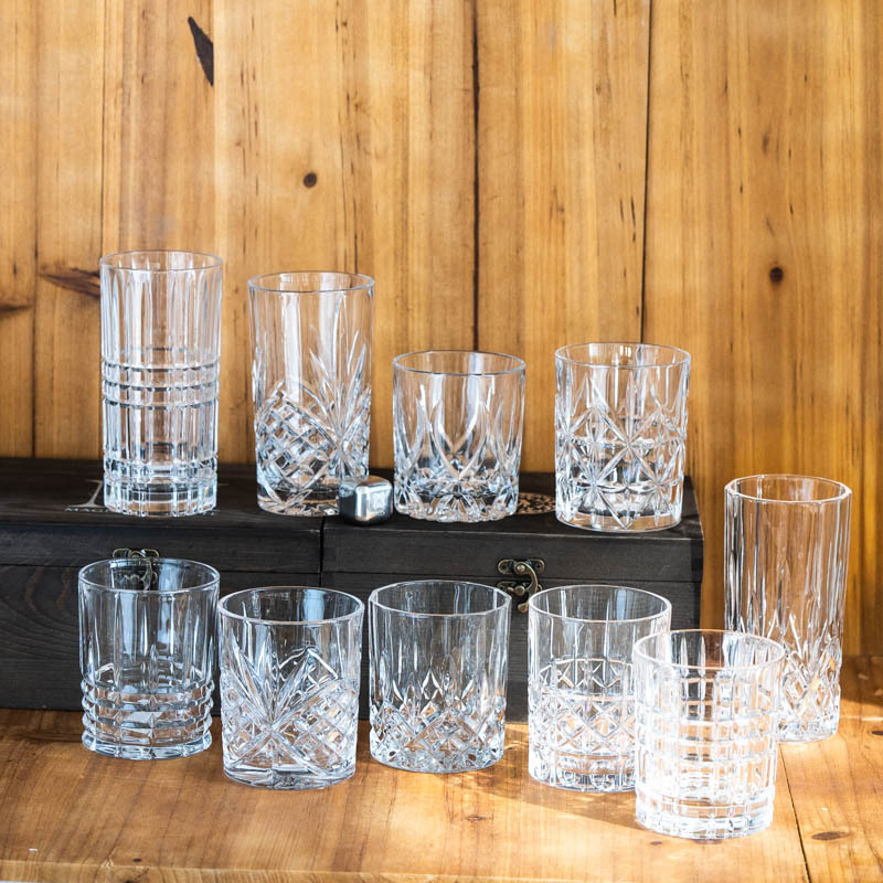 lead free crystal clear ridged whisky glassware ribbed glass cups whiskey