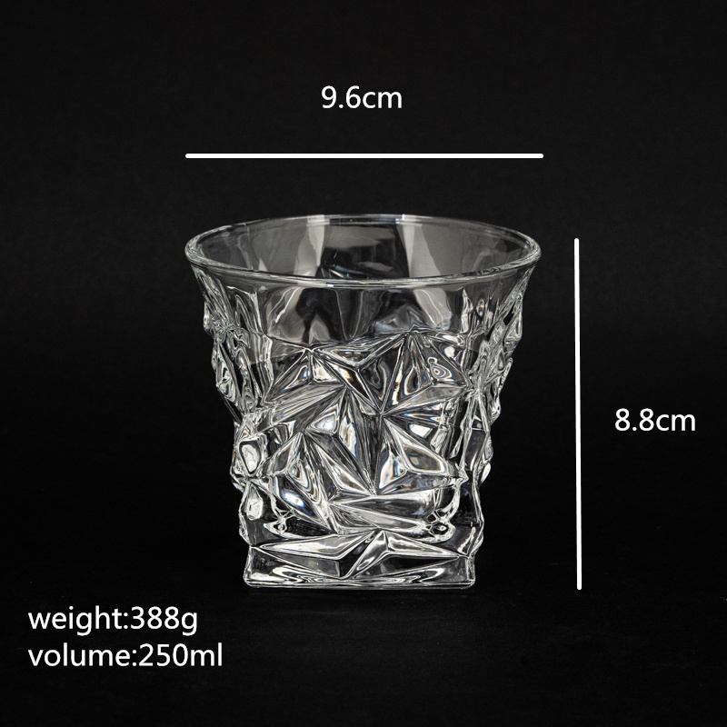 wholesale custom oem crystal diamond rock glass cup whiskey glasses