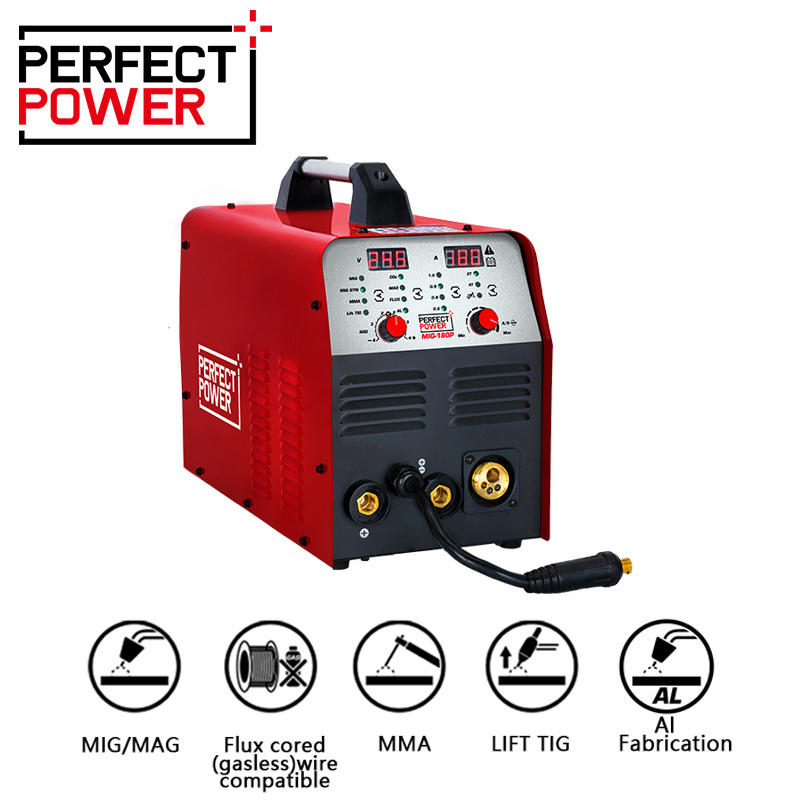 5 in 1 MMA TIG MAG MIG Welder 180 AMP IGBT Aluminum CO2 NO GAS Inverter Welding Machine Aluminium Welding Machine