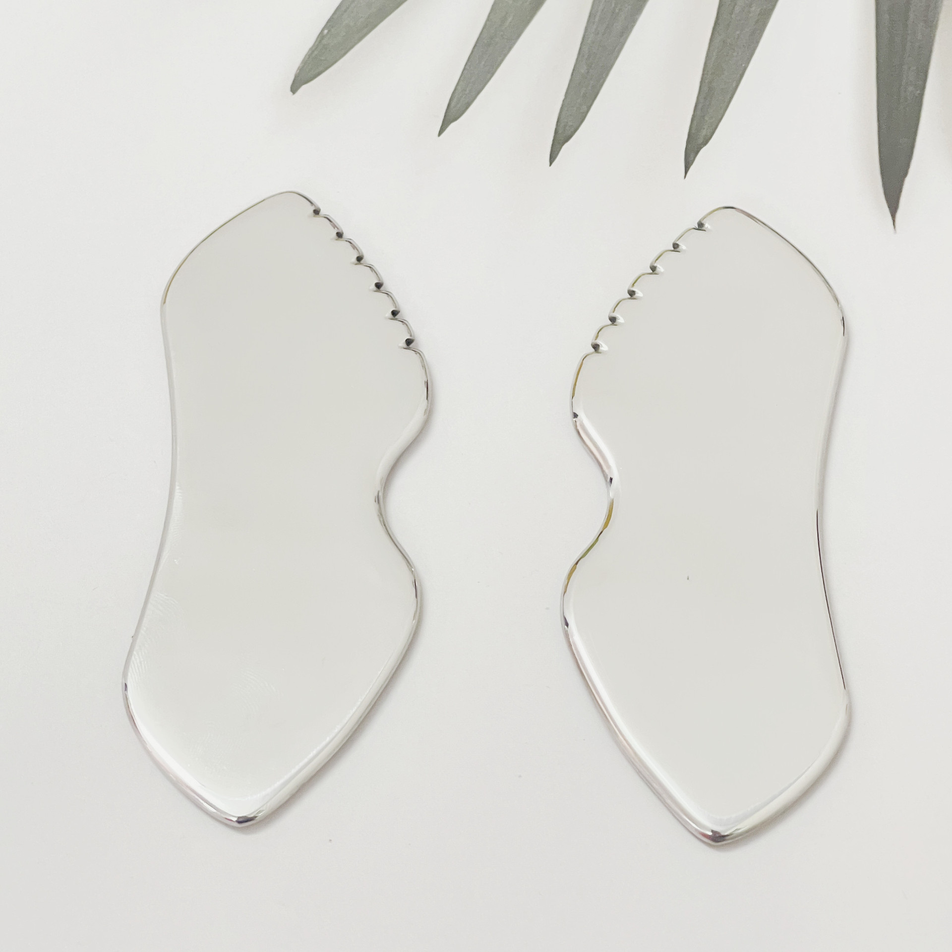 Custom Logo Metal Gua Sha Body Scalp Face Massage Tool Facial Scraping Stainless Steel Gua Sha