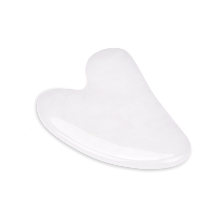 Customize natural high quality crystal gua sha scraping white jade massage tool