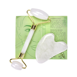 Customize natural high quality crystal gua sha scraping white jade massage tool