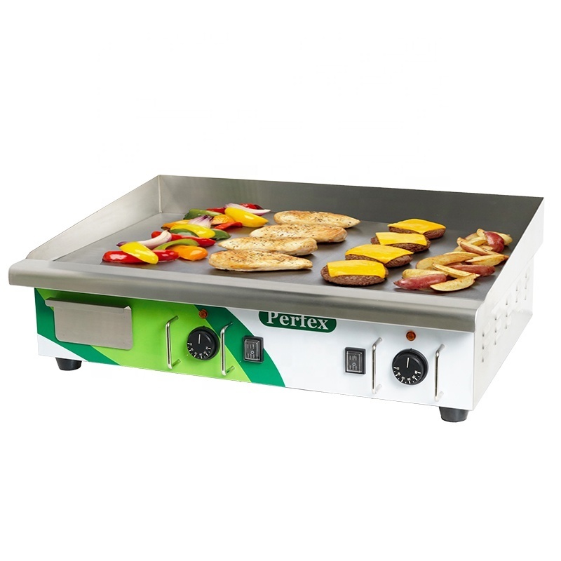 EG-818 Commercial Table Top Electric Pancake Teppanyaki Griddle Grill Stainless Steel Commercial Kitchen with Full Flat Top