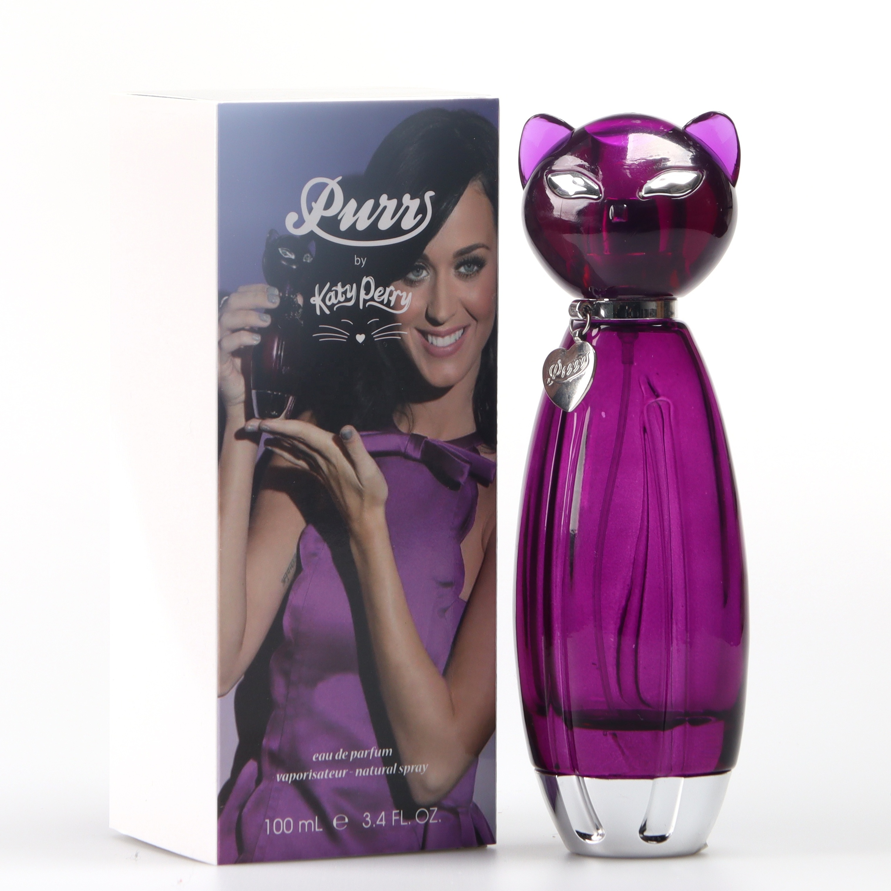 Cute cat shape spray glass perfume bottle 75ml with gift box