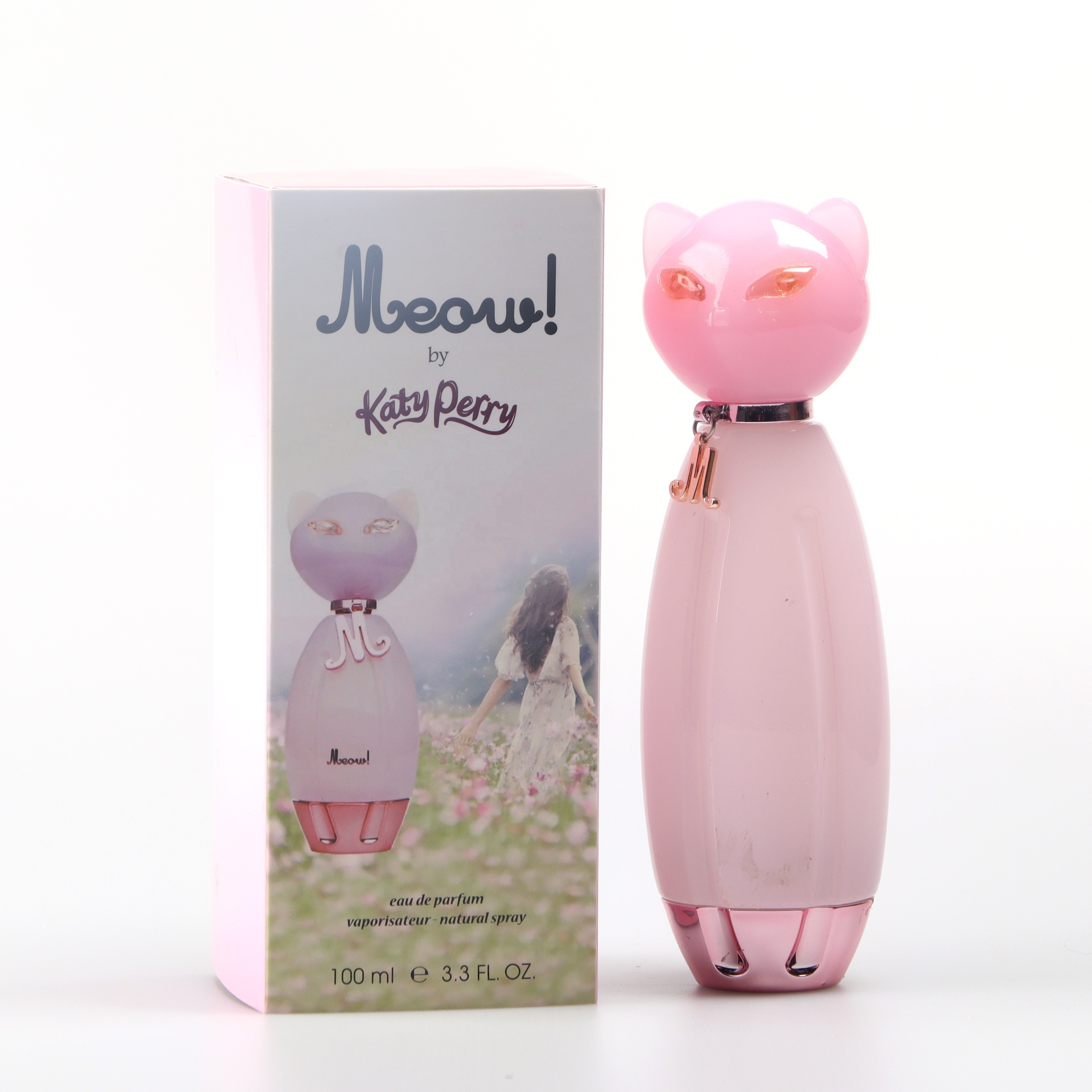 Cute cat shape spray glass perfume bottle 75ml with gift box