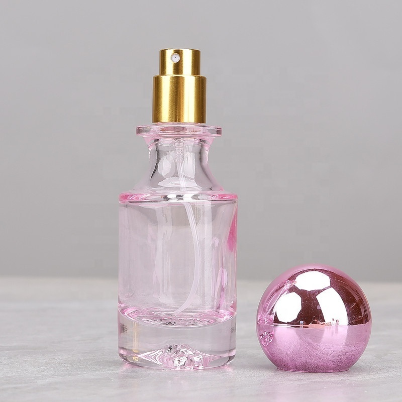 In stock 30ml round perfume bottles iridescent perfume spray bottle