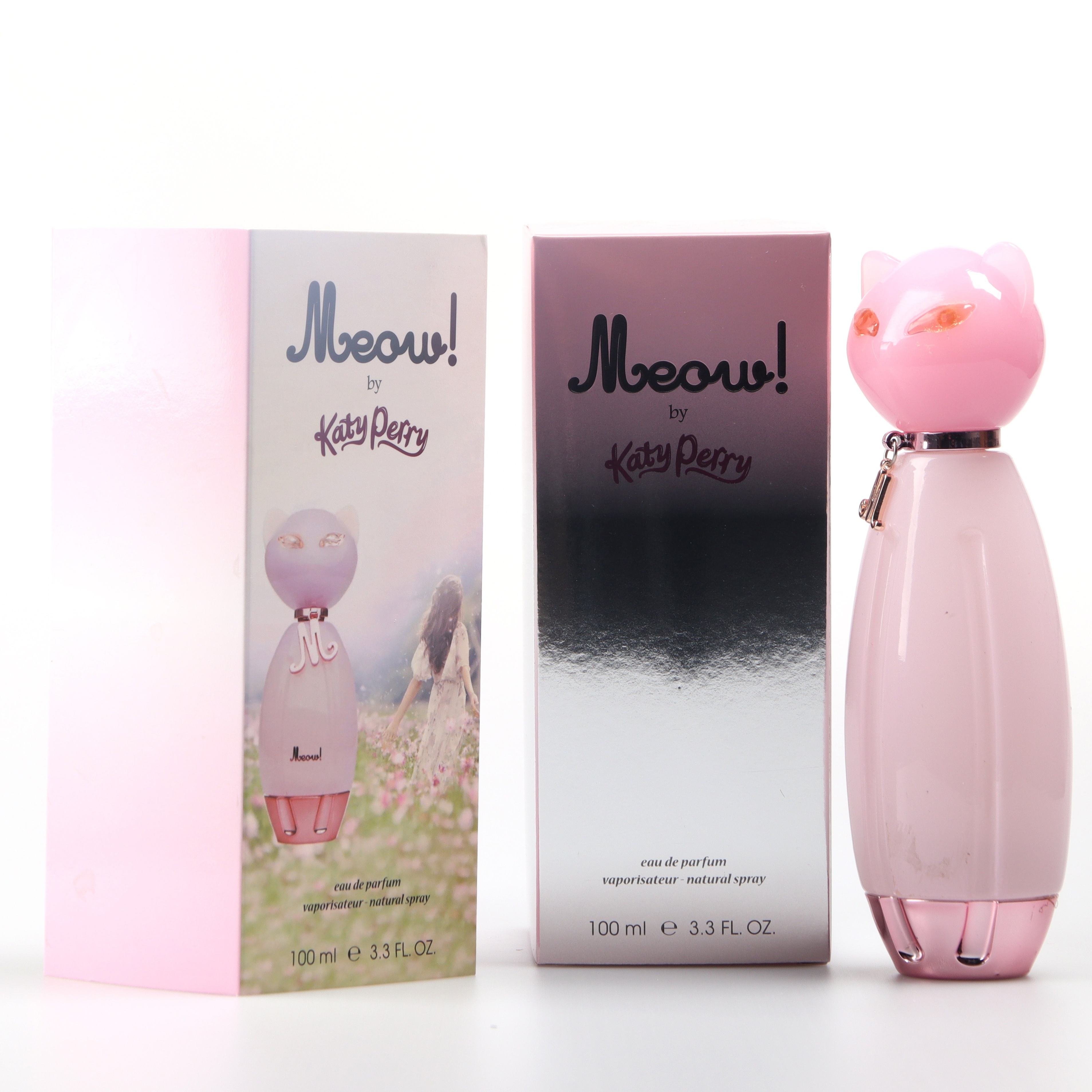 Cute cat shape spray glass perfume bottle 75ml with gift box