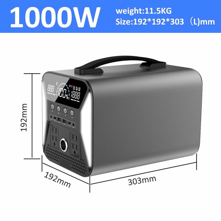 Portable Power Station 1000W with 280800mAh Energy Storage Battery Outdoor Solar Generator