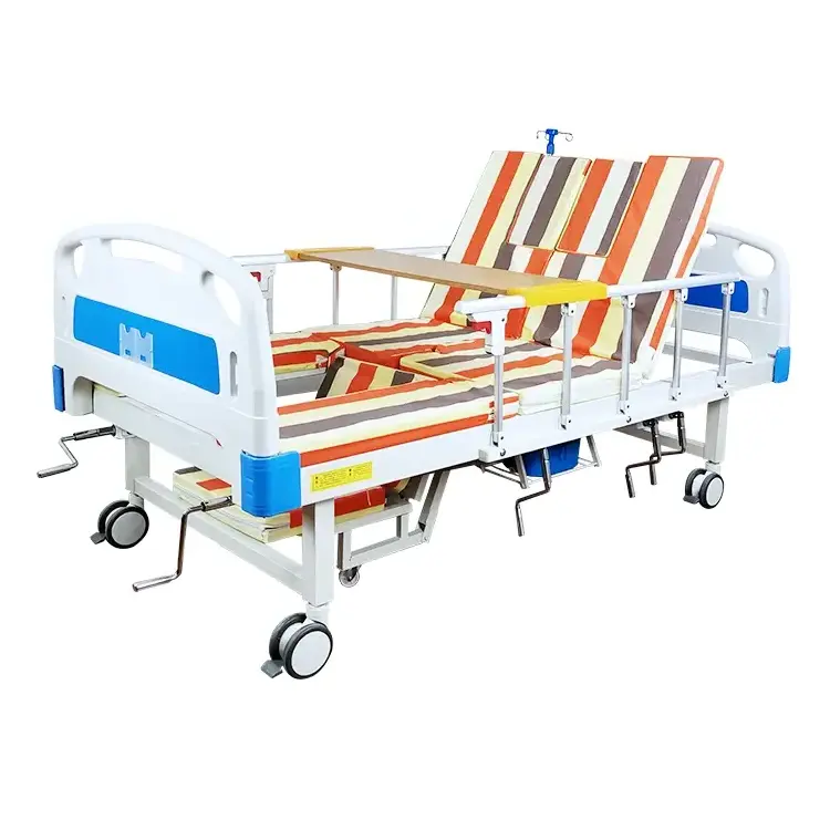 H-A32 multi-functional shampoo five cranks manual hospital nursing beds with potty-hole