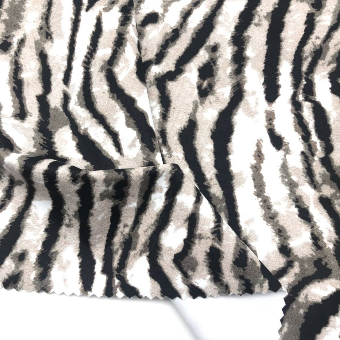 zebra custom digital print printing tricot polyester spandex 4 way stretch swimwear fabric for sale